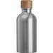 Edelstahltrinkflasche mit Karabiner, 400ml, silbergrau