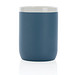 Keramiktasse mit weißem Rand, blau, weiß