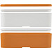 MIYO Doppel-Lunchbox, doppellagig, orange, weiß, weiß
