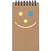 Notizblock mit Spiralbindung und einem Smile Gesicht, braun