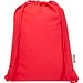 Peru Blend 180 g/m² Sportbeutel aus GRS recycelter Baumwolle 5L, rot