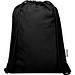 Peru Blend 180 g/m² Sportbeutel aus GRS recycelter Baumwolle 5L, schwarz