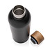 Wood Vakuumflasche aus RCS recyceltem Stainless-Steel, schwarz