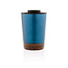 XD COLLECTION GRS rPP Edelstahl-Kaffeebecher mit Kork, blau