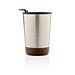 XD COLLECTION GRS rPP Edelstahl-Kaffeebecher mit Kork, silber