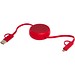 Alasia 100 cm 5-in-1 Kabel aus recyceltem Kunststoff und Aluminium, einziehbar, für Datenübertragung und mit 45W Schnellladung, rot
