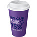 Americano® Eco 350 ml recycelter Becher mit auslaufsicherem Deckel, lila/weiß