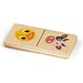 DOMIN. Domino-Spiel aus Holz mit 28 Tierfiguren, Naturhell