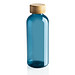 GRS rPET Flasche mit Bambus-Deckel, blau