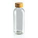 GRS rPET Flasche mit Bambus-Deckel, transparent