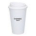 Kaffeebecher "Premium", weiß/schwarz Kaffeebecher "Premium", weiß/schwarz