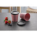 Kaffeebecher ToGo mit Deckel, 200 ml, raffiniertes rot/schwarz