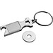 Schlüsselanhänger aus Metall mit Einkaufschip, grau