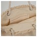 Strandtasche mit Juteboden und Fransen , beige