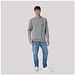 MALFINI Sweatshirt unisex Crew, L, dunkelgrau melliert