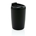 GRS recycelter PP-Becher mit Flip-Deckel, schwarz