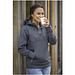 Sayan Kapuzenpullover mit halbem Reißverschluss für Damen, stahlgrau,  XL