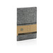 XD COLLECTION A5-Softcover-Notizbuch aus GRS zertifiert recyceltem Filz, grau