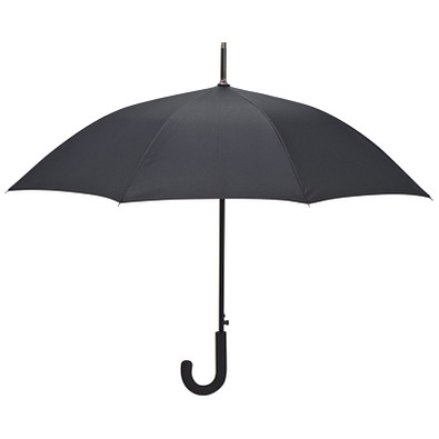 Automatik-Regenschirm aus Pongee mit Aluminiumschaft, schwarz