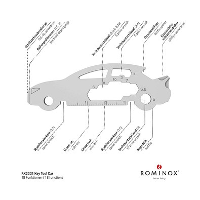 ROMINOX® Key Tool Car/Auto (18 Funktionen) im Motiv-Mäppchen Osterhase