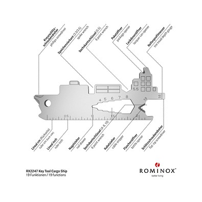ROMINOX® Key Tool Cargo Ship / Containerschiff (19 Funktionen) im Motiv-Mäppchen Frohe Ostern, grün