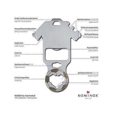 ROMINOX® Key Tool Football / Fußball (18 Funktionen) im Motiv-Mäppchen Frohe Ostern, grün