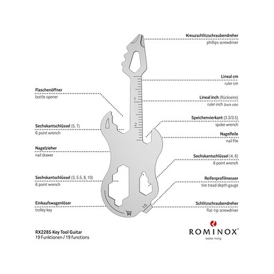 ROMINOX® Key Tool Guitar / Gitarre (19 Funktionen) im Motiv-Mäppchen Merry Christmas