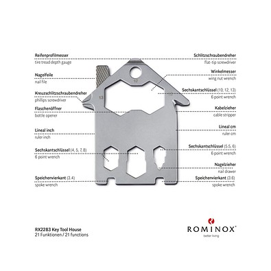 ROMINOX® Key Tool House / Haus (21 Funktionen) im Motiv-Mäppchen Osterhase, grün