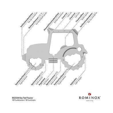 ROMINOX® Key Tool Tractor/Traktor (18 Funktionen) im Motiv-Mäppchen Osterhase