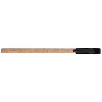 Holzkugelschreiber mit schwarzer Kunststoffkappe, schwarze Mine, braun