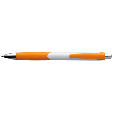 Druckkugelschreiber aus Kunststoff, blaue Mine, orange