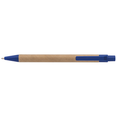 Druckkugelschreiber aus recyceltem Papier, blaue Mine, blau