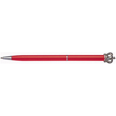 Metall-Drehkugelschreiber Crown, blaue Mine, Rot
