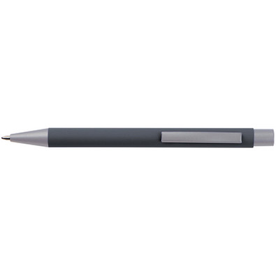 LANCE® Softtouch Metallkugelschreiber Abu-Dhabi, Beschläge silber matt, blaue Mine, anthrazit