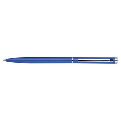 Metall-Kugelschreiber in schlanker Form, blau