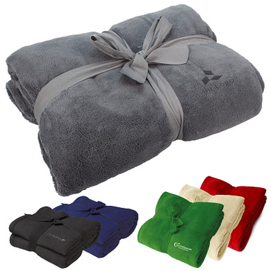 Microfleece-Kuscheldecke, schwarz