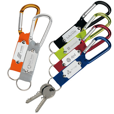 Schlüsselanhänger mit Karabiner, schwarz