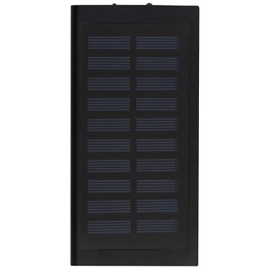 Solar-Powerbank aus Metall, 8.000 mAh, schwarz