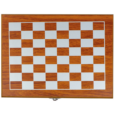Spieleset mit Flachmann, Schach- und Kartenspiel, braun