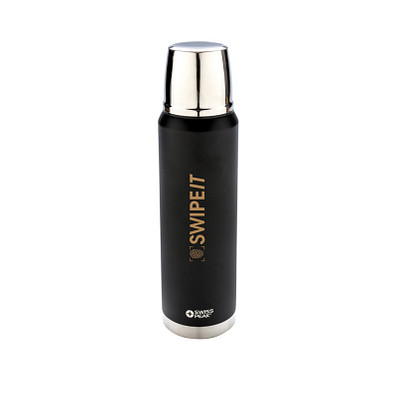 SWISS PEAK® Vakuum Flasche Elite Kupfer, 1000 ml, schwarz