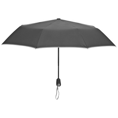 Taschenschirm aus Pongee mit Fiberglas-Gestänge, grau