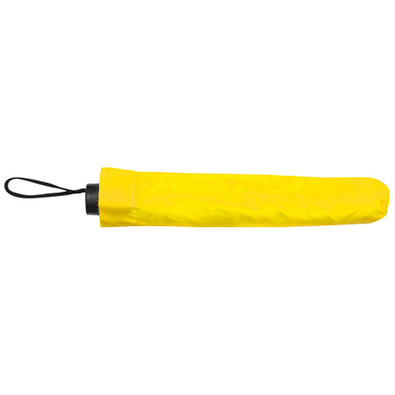 Teleskop-Taschenschirm aus Polyester mit Schutzhülle, gelb