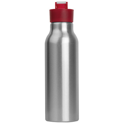 Trinkflasche aus Aluminium mit Silikondeckel, 600 ml, rot