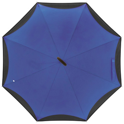 Umklappbarer Regenschirm aus 190T Pongee mit Griff zum Einhängen am Handgelenk, blau