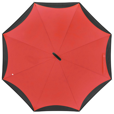 Umklappbarer Regenschirm aus 190T Pongee mit Griff zum Einhängen am Handgelenk, rot