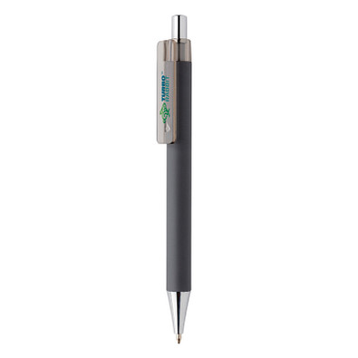 XD COLLECTION Druckkugelschreiber X8 mit Smooth-Touch, blaue Mine, grau