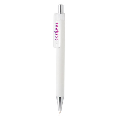 XD COLLECTION Druckkugelschreiber X8 mit Smooth-Touch, blaue Mine, weiß