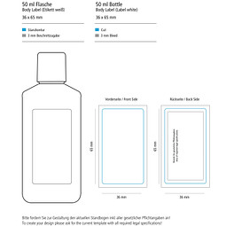 50 ml Flasche weiß - Handbalsam Ingwer - Limette - Body Label