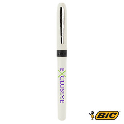 BIC® Rollerball Grip Roller, schwarze Mine, weiß/chrom