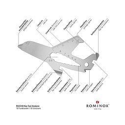 ROMINOX® Key Tool Airplane / Flugzeug (18 Funktionen) im Motiv-Mäppchen Osterhase, grün